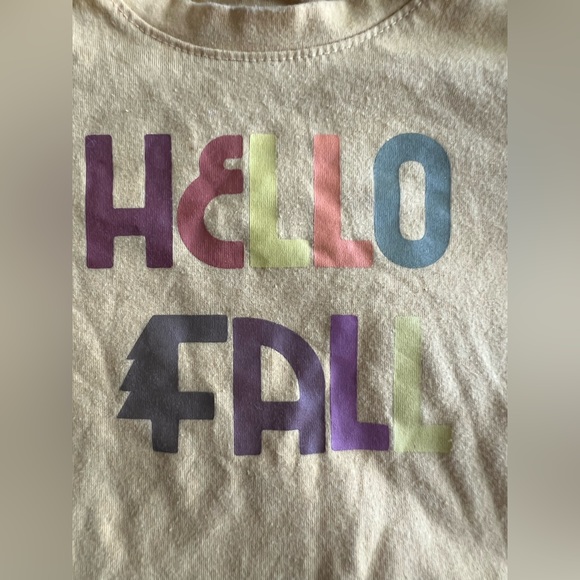 Size 18 months Cat & Jack mustard yellow “Hello Fall” long sleeve Tshirt. - Picture 2 of 3
